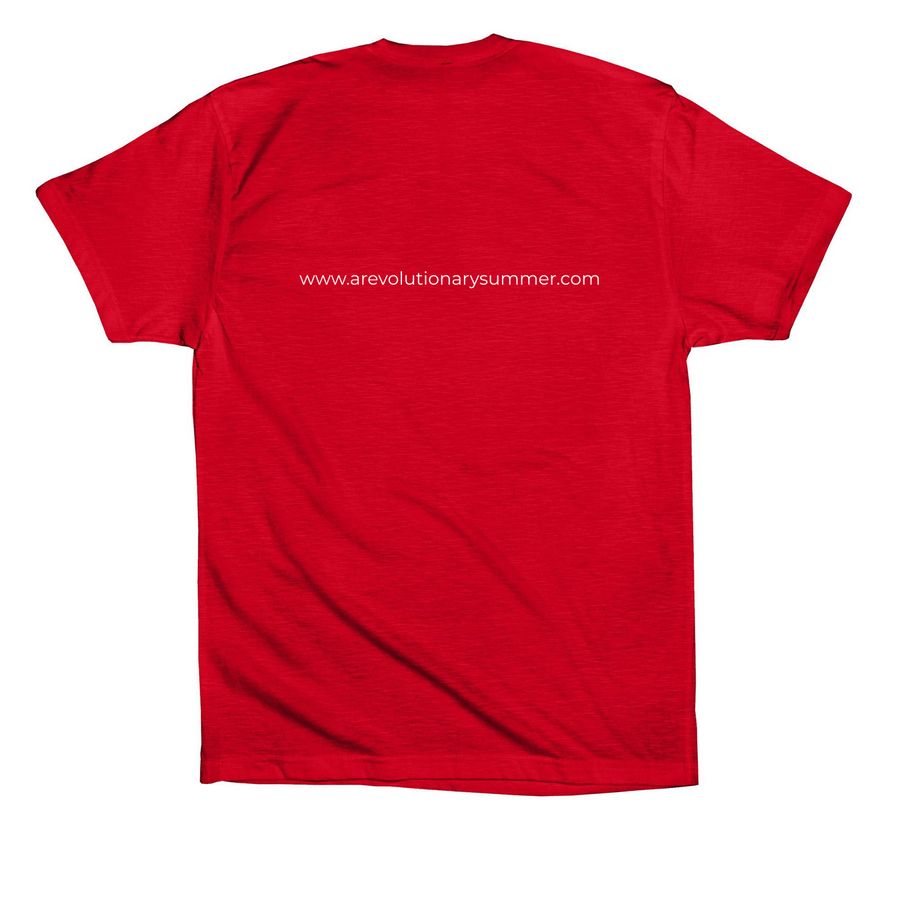 A Revolutionary Summer 2026, a Red Premium Cotton Tee (back-view)
