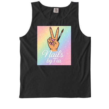 Nails by Tia merch ????, a Black Comfort Colors Tank Top