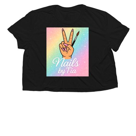 Nails by Tia merch ????, a Black Women?s Flowy Cropped Tee