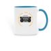 LiveLonger 1980's Prom groovy Boombox Cup!, a Light Blue Two-Tone Ceramic Mug