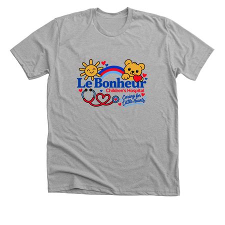 Le Bonheur Caring for Little Hearts, a Athletic Heather Premium Unisex Tee