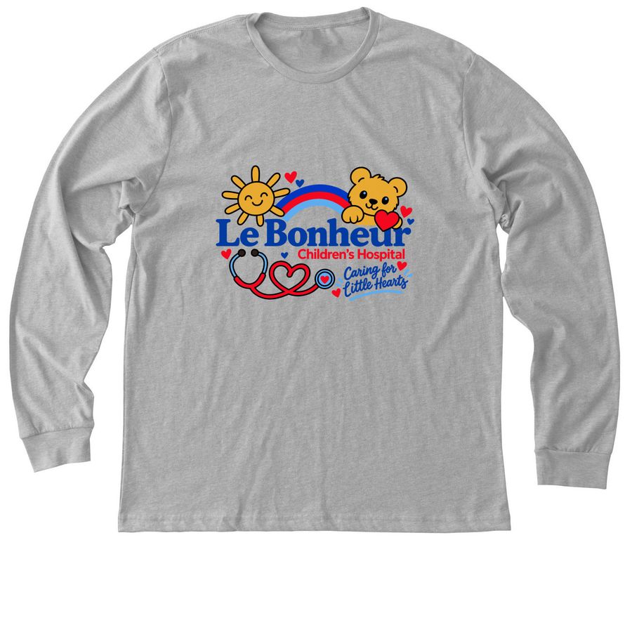Le Bonheur Caring for Little Hearts, a Athletic Heather Premium Long Sleeve Tee