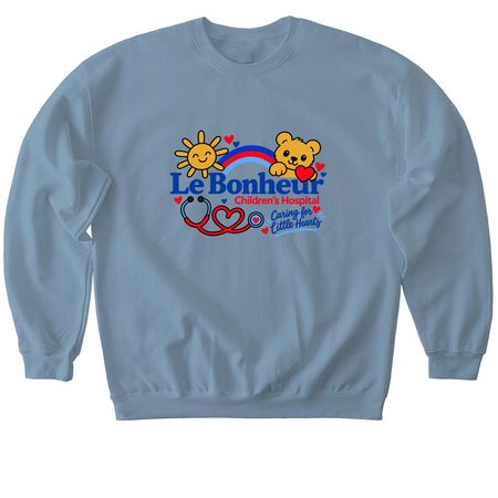 Le Bonheur Caring for Little Hearts, a Stone Blue Softstyle Crewneck Sweatshirt