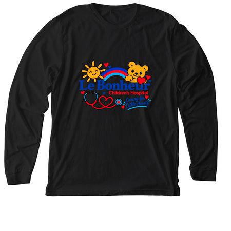 Le Bonheur Caring for Little Hearts, a Solid Black Blend Premium Long Sleeve Tee