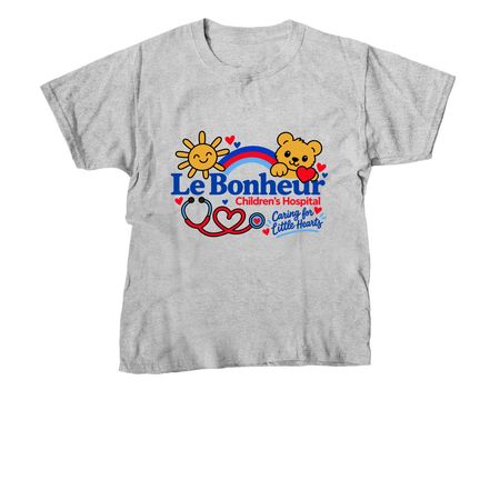Le Bonheur Caring for Little Hearts, a Sport Grey Youth Unisex Tee