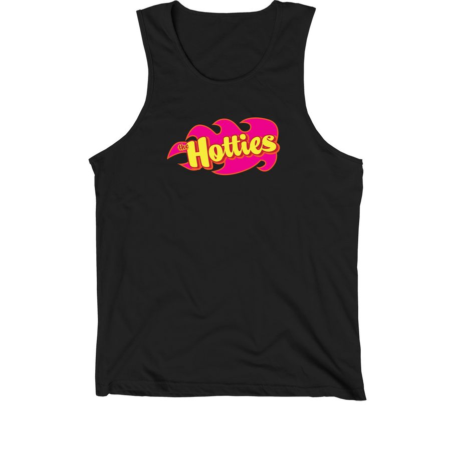 Hottie PINK Tank Tops, a Black Premium Cotton Tank