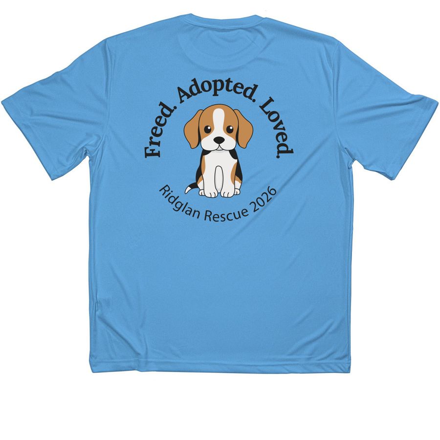 Ridglan Rescue 2026 Activewear, a Carolina Blue Classic Performance Tee (back-view)