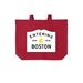 Boston Marathon 2026 sign, a Deep Red Cotton Canvas Tote Bag