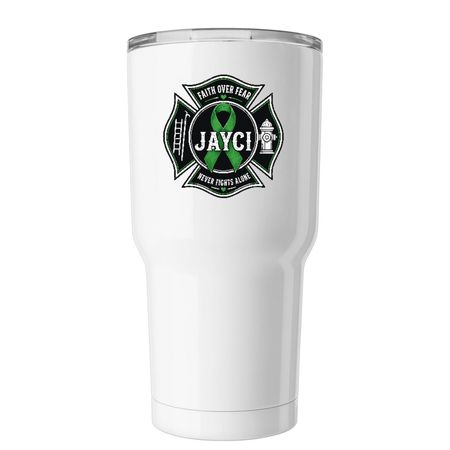 Faith Over Fear for Jayci, a White Insulated Tumbler
