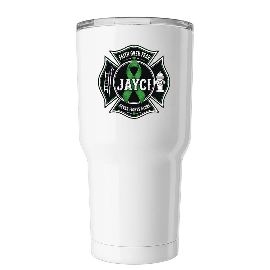 Faith Over Fear for Jayci, a White Insulated Tumbler