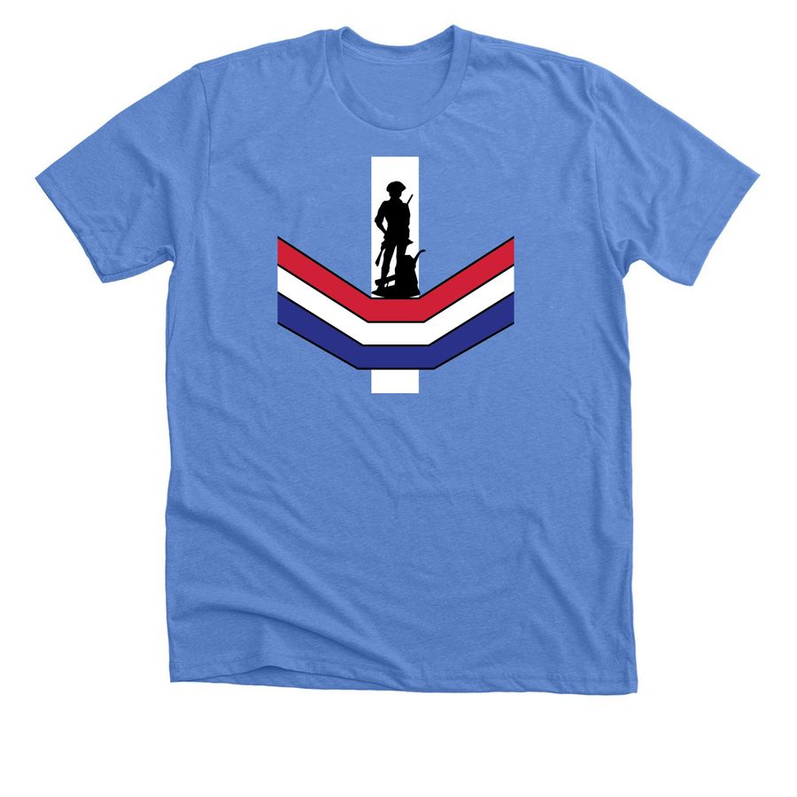 Minuteman Ribbon (Smaller), a Heather Columbia Blue Premium Unisex Tee