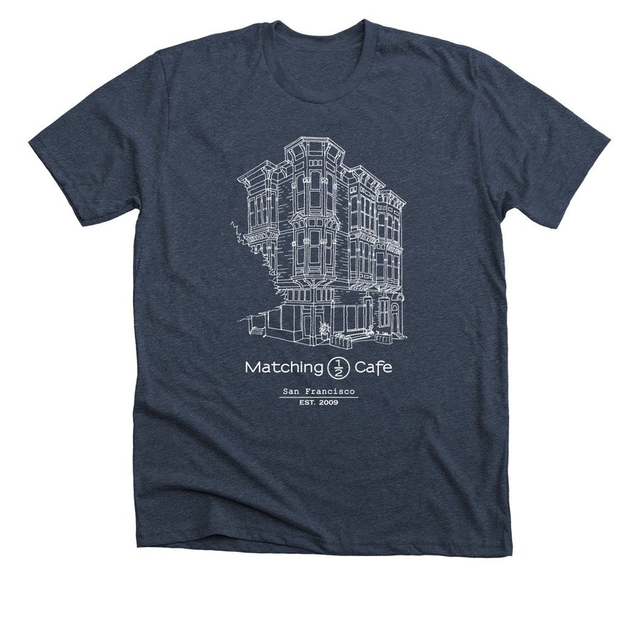 Matching Half Victorian Tee, a Heather Midnight Navy Premium Unisex Tee