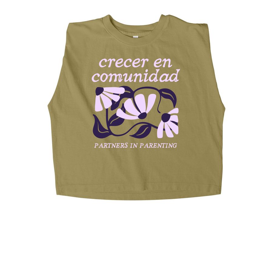 Crecer en comunidad, a Faded Army Women's Heavyweight Garment Dye Muscle Tee