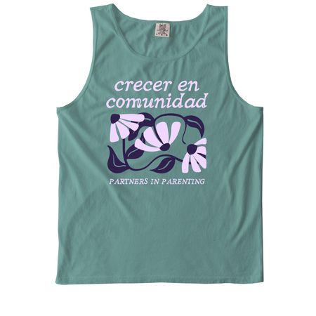 Crecer en comunidad, a Seafoam Comfort Colors Tank Top