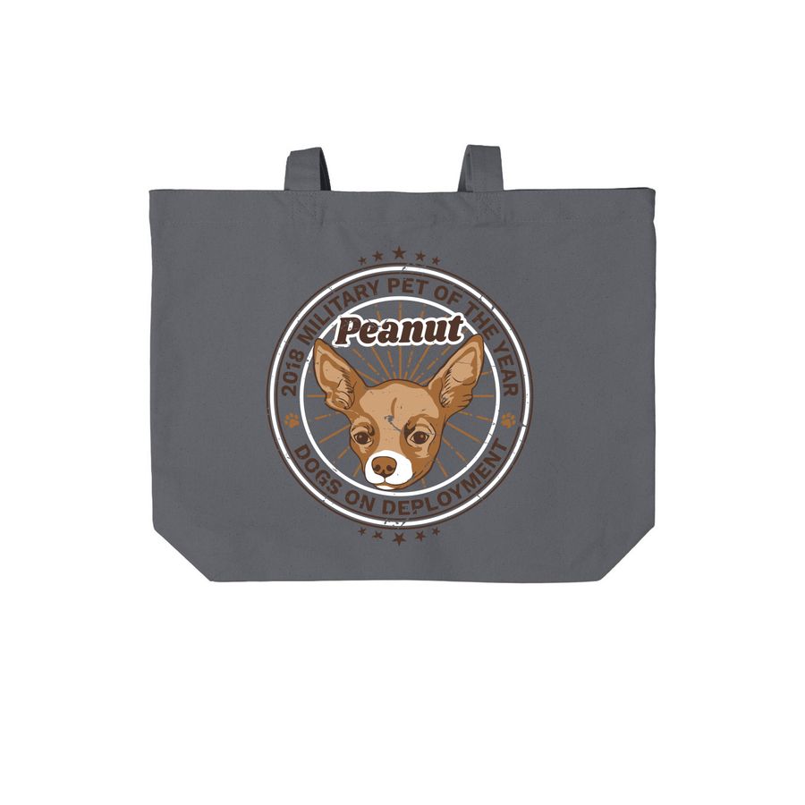 2018 DoD Mascot, Peanut Totes, a Storm Grey Cotton Canvas Tote Bag