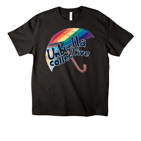 &nbsp;Vintage Umbrella T, a Black Unisex Heavyweight Tee