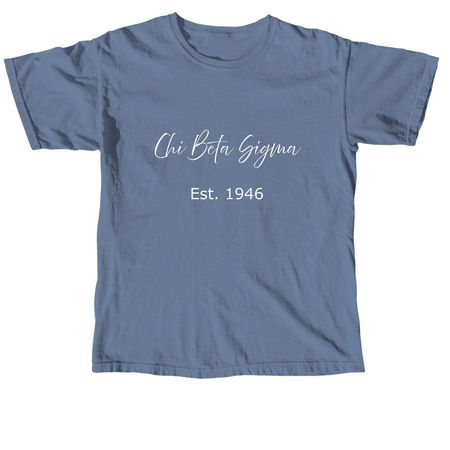 Chi Beta Sigma Est. 1946, a Blue Jean Comfort Colors Unisex Tee