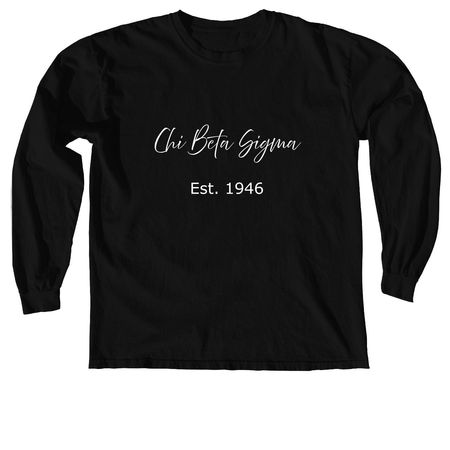 Chi Beta Sigma Est. 1946, a Black Comfort Colors Long Sleeve Tee