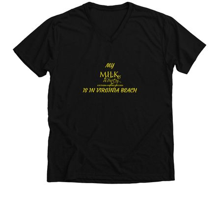 M&H VB, a Solid Black Blend Premium V-Neck Tee