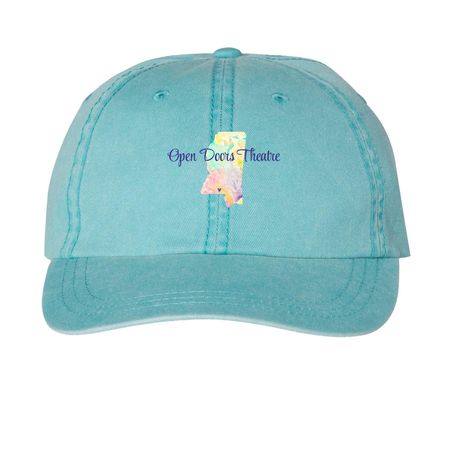 Stella "McComb, MS" Art Fill Cap, a Aqua Printed Pigment Dye Baseball Cap