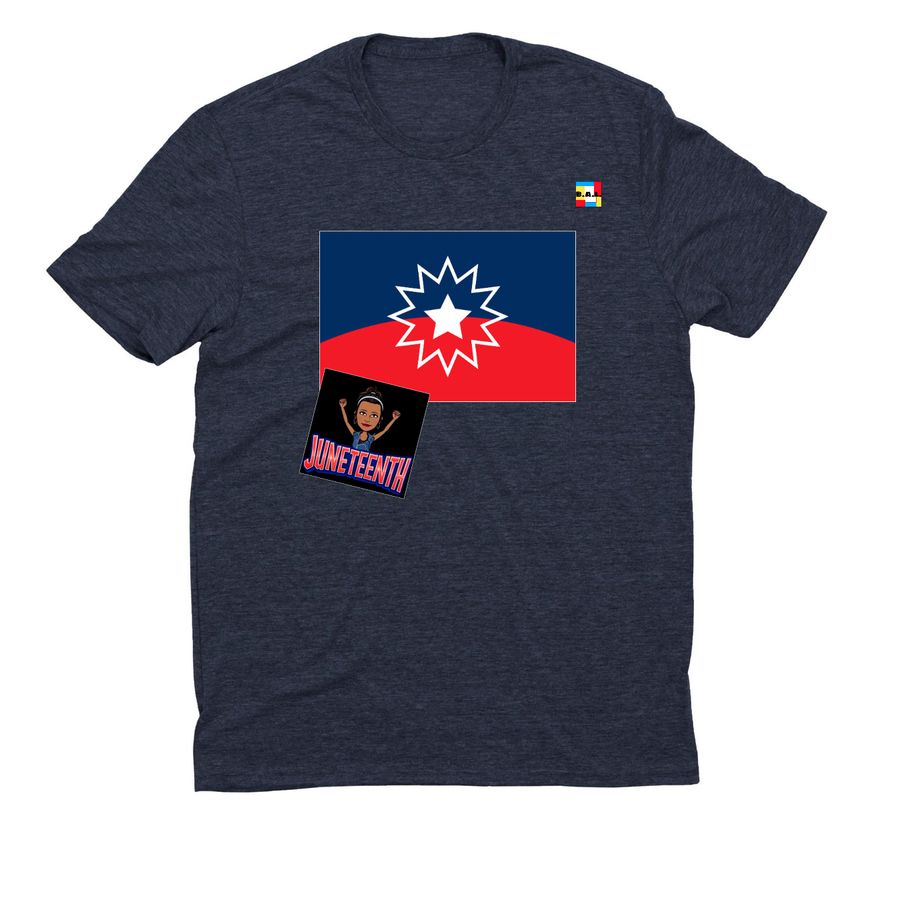 Balkoia Arts Limited -&nbsp;Juneteenth, a Rebel Blue Allmade Eco Triblend Unisex Tee