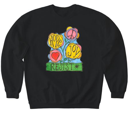 HopeJoy????_color, a Black Softstyle Crewneck Sweatshirt