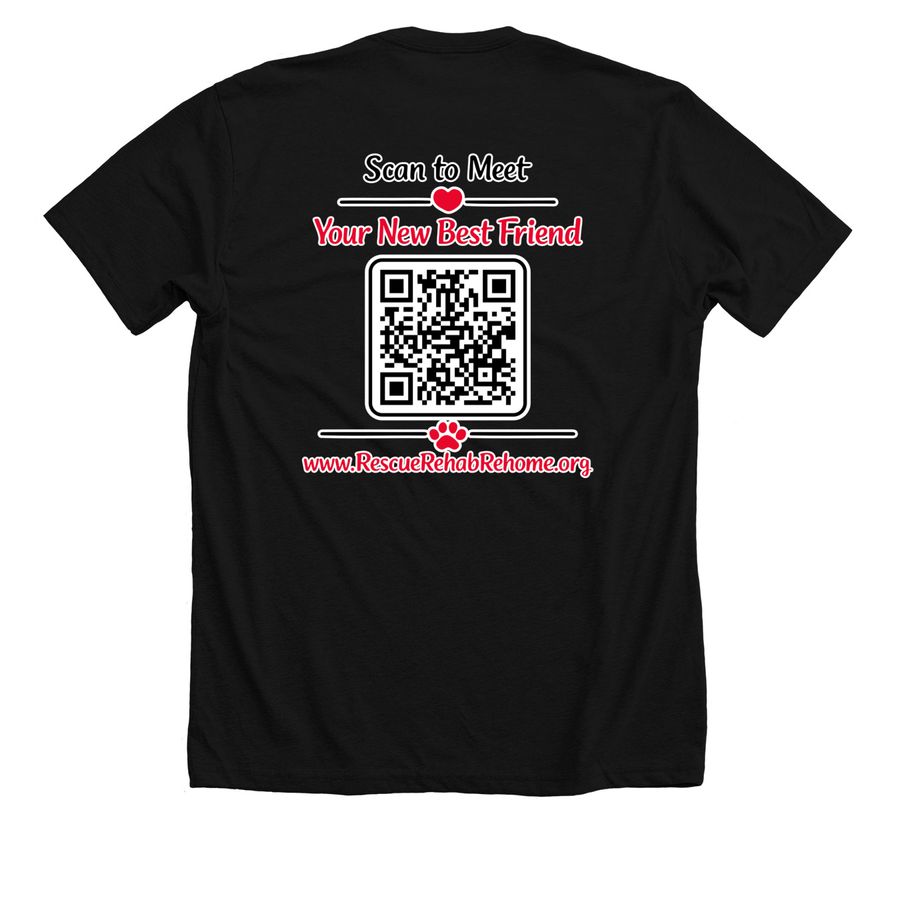Love has 4 Paws, a Solid Black Blend Premium Unisex Tee (back-view)