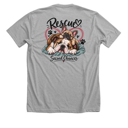 Rescue Second Chances, a Athletic Heather Premium Unisex Tee (back-view)