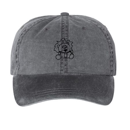 The Lion's Eye Hat, a Black Printed Pigment Dye Baseball Cap