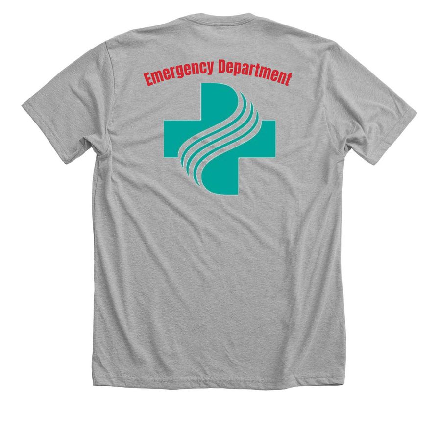 ER shirt, a Athletic Heather Premium Unisex Tee (back-view)