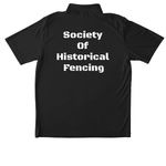 SOHF Activewear Shirts, a Black Unisex Performance Polo (back-view)