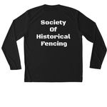 SOHF Activewear Shirts, a Black Unisex Performance Long Sleeve Tee (back-view)