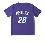 NYC Jawn Jersey Active (Limited Time Only), a Purple Youth Performance Tee (back-view)