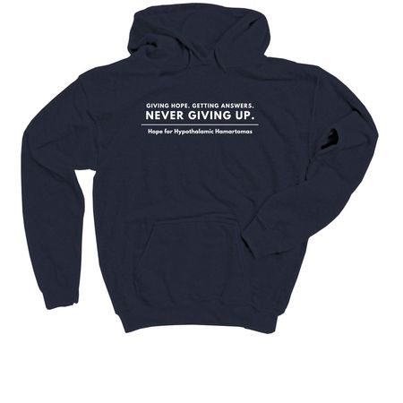 Never Giving Up, a Navy Youth Pullover Hoodie