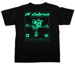 El Cabr?n in Japan, neon, a Black Comfort Colors Unisex Tee (back-view)