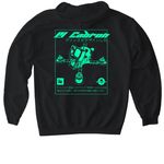 El Cabr?n in Japan, neon, a Black Gildan Softstyle Pullover Hoodie (back-view)