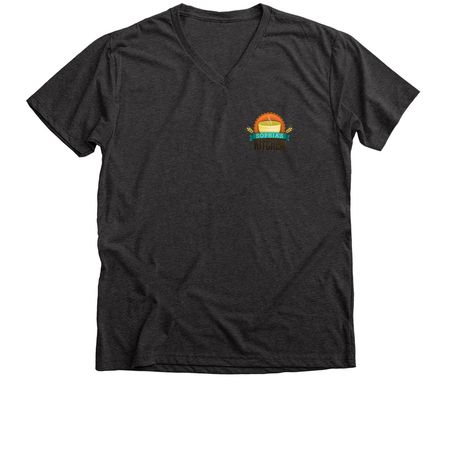 Peoria feeds Peoria, a Dark Grey Heather Premium V-Neck Tee