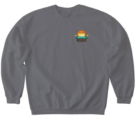 Peoria feeds Peoria, a Charcoal Softstyle Crewneck Sweatshirt