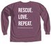 Valentine's Cardiac Fundraiser, a Berry Comfort Colors Long Sleeve Tee (back-view)