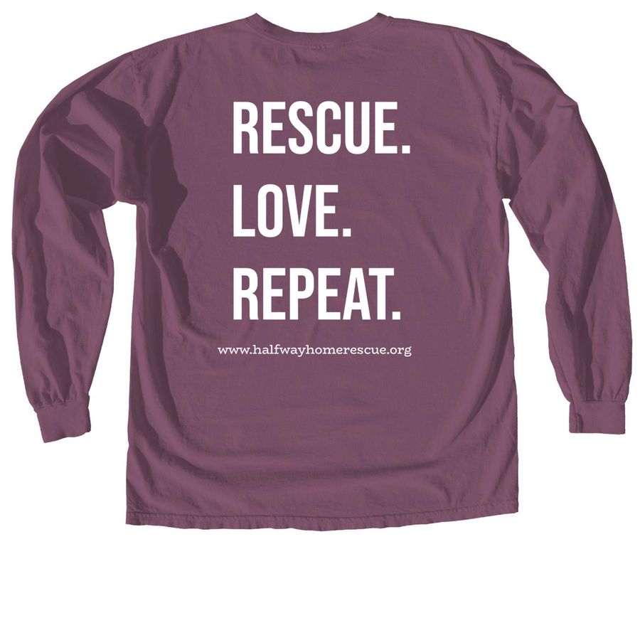 Valentine's Cardiac Fundraiser, a Berry Comfort Colors Long Sleeve Tee (back-view)
