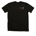 Act Like Men, a Black Heather Premium Unisex Tee (back-view)