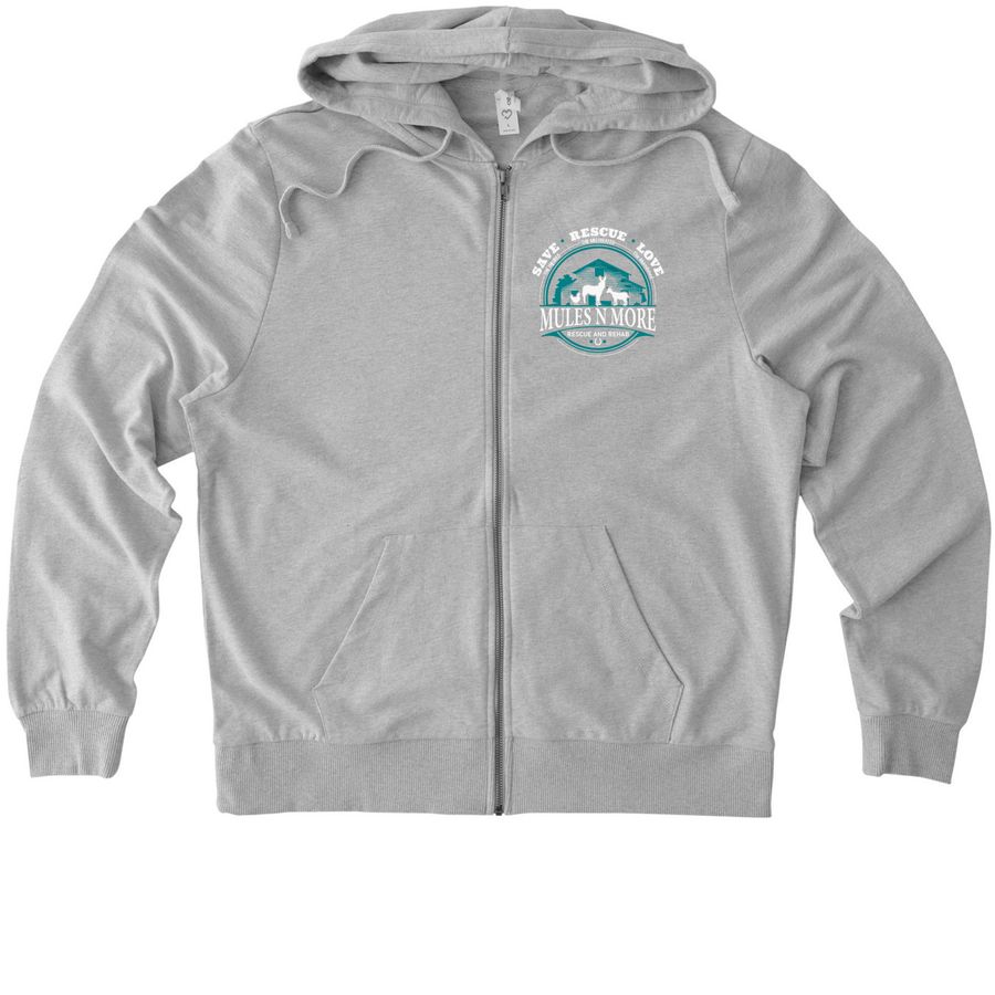 Logo- Zip up, a Granite Grey Heather Allmade Organic French Terry Zip Up Hoodie