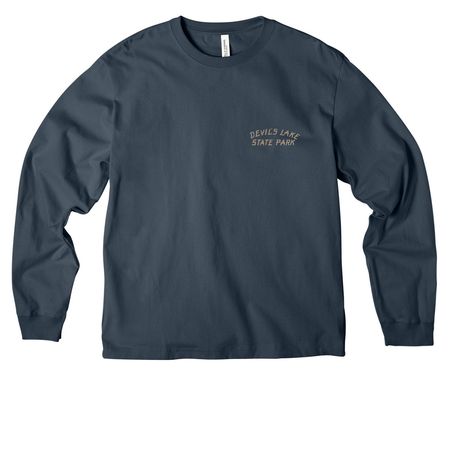 Devil's Lake Pocket/Back Shirt (Sand), a Vintage Navy Unisex Heavyweight Long Sleeve Tee