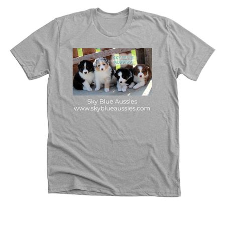 Sky Blue Aussies Puppies!, a Athletic Heather Premium Unisex Tee