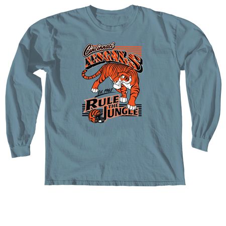 Shere Khan Jungle Book Disney T-Shirt Men, a Ice Blue Comfort Colors Long Sleeve Tee