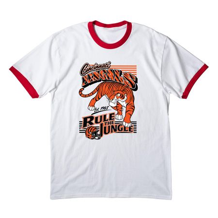 Shere Khan Jungle Book Disney T-Shirt Men, a White/ Red Cotton Ringer Tee
