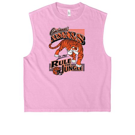 Shere Khan Jungle Book Disney T-Shirt Men, a Faded Powder Pink Heavyweight Garment Dye Muscle Tee