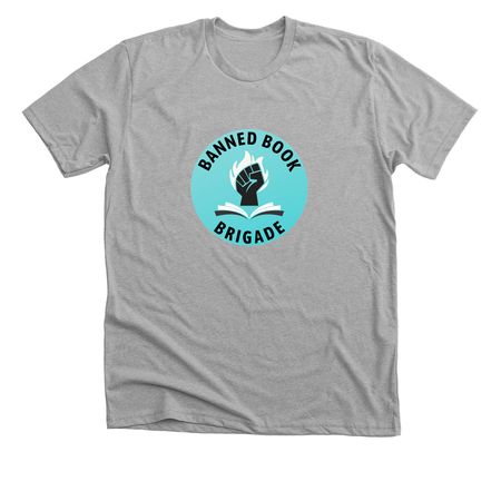 Banned Book Brigade, a Athletic Heather Premium Unisex Tee