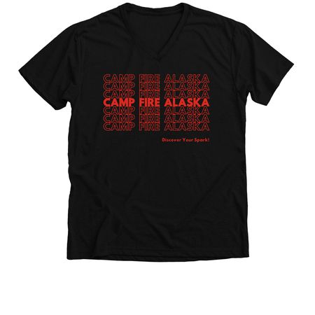 Camp Fire Alaska- Thank You, a Solid Black Blend Premium V-Neck Tee