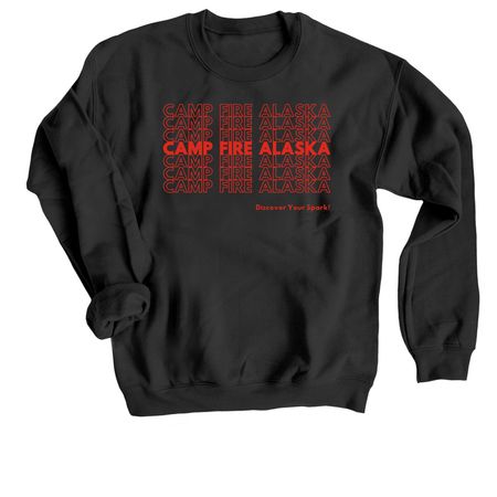 Camp Fire Alaska- Thank You, a Black Crewneck Sweatshirt